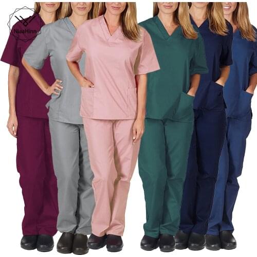 Medical Nurse Scrubs Two-piece Spa Slim Lab Clinic Nurse Pharmacy Doctor Nursing Work Uniform Wholesale Operating Room Clothes