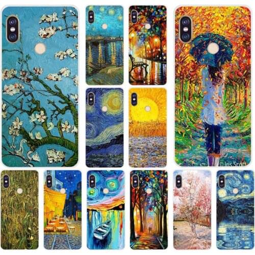 020 Vincent Van Gogh Starry Sky Oil PaintingSoft Silicone Tpu Cover phone Case for xiaomi redmi 5A 8 8A 5Plus note 5 5A 8 8t Pro