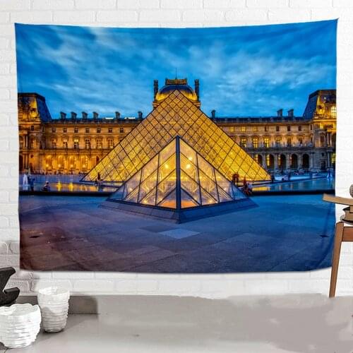 Paris Chateau de Versailles Flags Wall Hanging City Night View Banners Canvas Painting Historical Sites Poster Wall Decoration