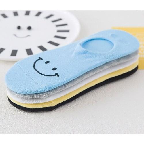 5 Pairs Women Socks 2021 Non-slip Silicone Women Invisible Personalized Socks Cotton Shallow Mouth Candy Colors Heart Ankle Sock