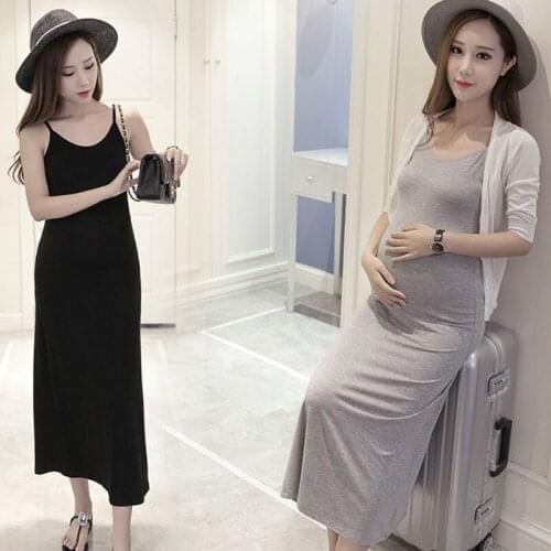 New Pregnant Dress Cotton Sleeveless Dress Maternity Vestido Premama Largo Maternity Clothes 6MDS003