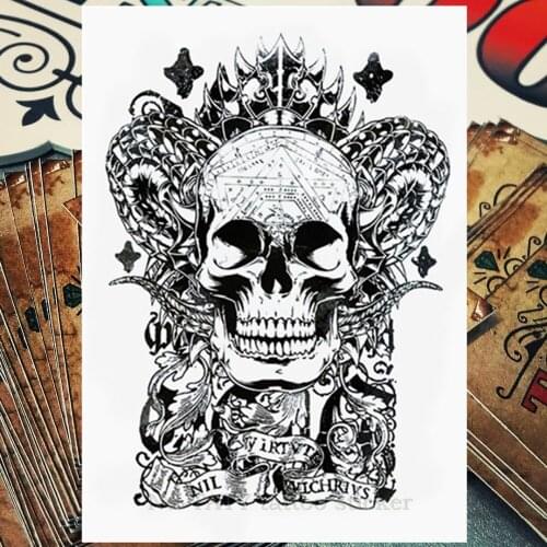 Nu-TATY Satan The Demon Temporary Tattoo Body Art Flash Tattoo Stickers 21*15cm Waterproof Tatoo Styling Home Decor Sticker