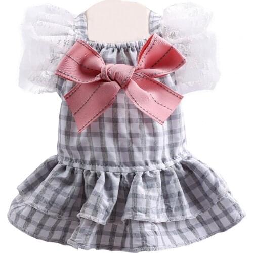 Bowknot Dog Dress Bowknot Design Lightweight Grey Soft Comfy Dog Dress with Bowknot for Dog одежда для собак
