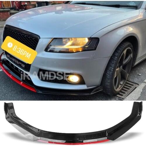 Front Bumper Spoiler Protector Plate Lip For Audi A4 B8 S4 2008 - 2013 Type DGS Body Kit Splitter Carbon Surface Chin Shovel