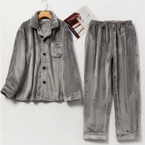 New Men And Women Flannel Pajamas Set Soft comfortable Couple Home Clothes Casual Long Sleeve Lovers Sleepwear Leisure Suit