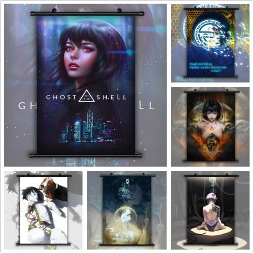 Ghost in the Shell Stand Alone Complex Motoko Laughing Man Anime manga wall Poster Scroll