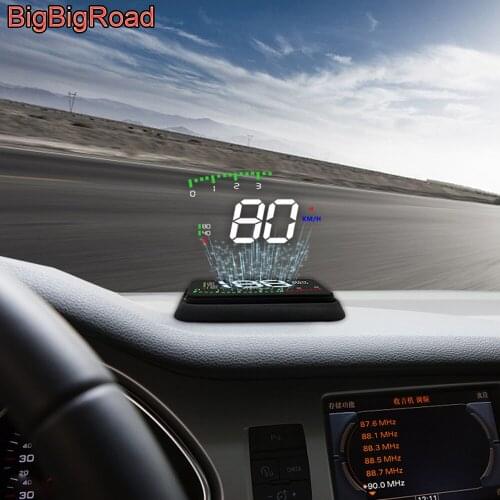 BigBigRoad Car Hud Display OverSpeed Warning Windshield Projector For Ford B-MAX Fusion Galaxy Ka S-MAX S MAX Super Duty Vertrek