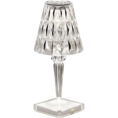 Transparent diamond crystal charging table lamps living room kitchen modern bedroom bedside Italian design tabletop desk lights