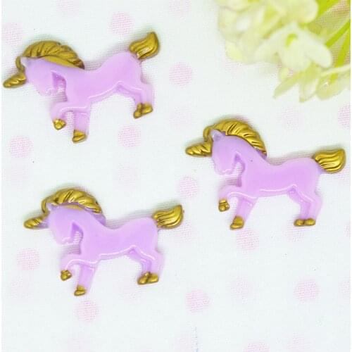Resin purple unicorn flat back crafts for decoration 20*30mm 50pcs/lot R854