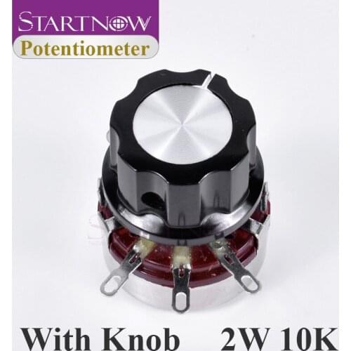 WTH118-1A Potentiometer 2W 10K Ohm Adjustable Resistor With Knob For Solid State Voltage Regulator SSR CO2 Laser Power Supply
