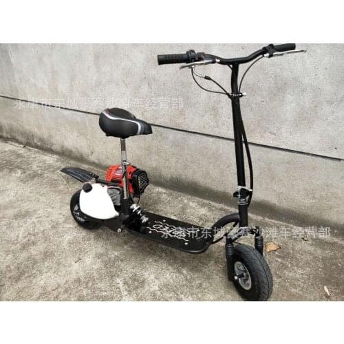 Foldable Two-Wheel Gasoline Scooters Four-Stroke Fuel Power Steam Small Mini Pedal Motorcycle
