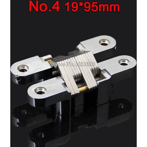 1PCS Stainless Steel Hidden Hinges 19x95MM Invisible Concealed Cross Door Hinge Bearing 25KG With Screw For Folding Door K98-2