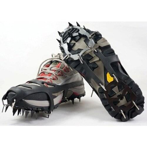 18 Teeth Winter Walk Ice Fishing Snowshoes Manganese Steel Slip Shoe Covers Outdoor Climbing Antiskid Crampons