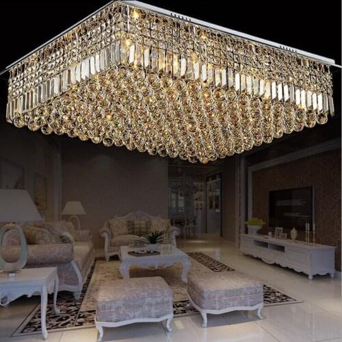 Modern simple fashion crystal lamp LED ceiling lamp rectangular living room bedroom restaurant lamps led lamps lighting fixture
