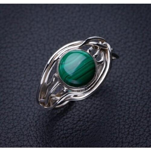 StarGems Natural Malachite Handmade 925 Sterling Silver Ring 8.75 E2772