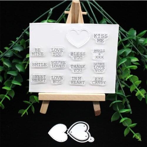 Valentine Love Tags Metal Cutting Dies or Stamp for DIY Scrapbooking/photo album Decorative Embossing DIY Paper Cards