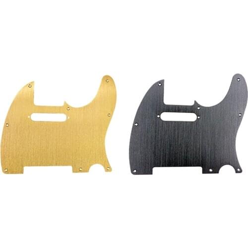 2x Golden/Black 8 Hole Tele Guitar Pickguard Metal Pick Guard for Standard Telecaster Pickguard Replacement