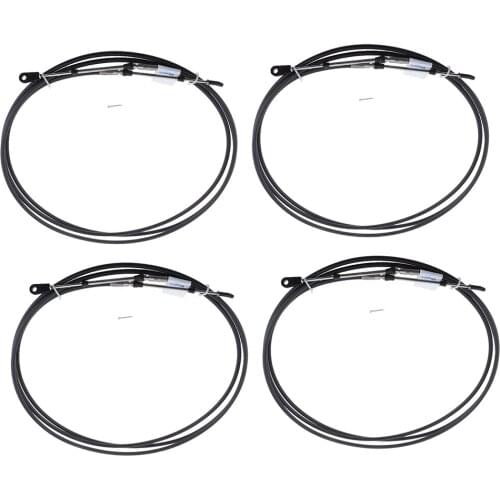 4PCS Boat Throttle Cable, Universal 16FT/18FT Marine Control Lever Shift Cable Great for Yamaha Outboard Black