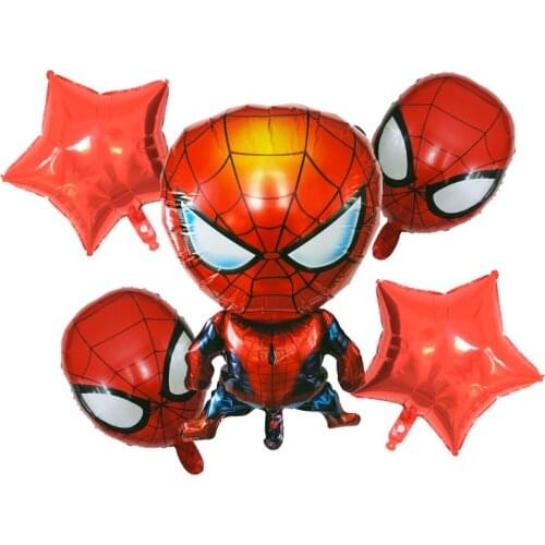 5pcs Superhero Spiderman Iron Man America Foil Balloons Birthday Party Supplies Superman Air balloon Childrens Day Toys