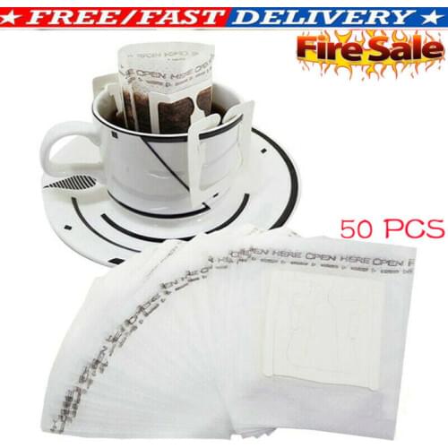 50pcs/Pack coffee bag portable self-service coffee tea hanging sanitary filter paper home office travel essential Home Wholesale