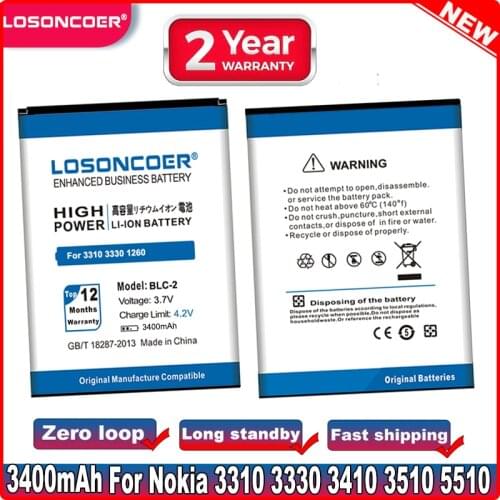 1950mAh BLC-2 Battery for NOKIA 3310 3315 3330 3335 3350 3510 3530 5510 6650 6800 3410 3510 3520 3310 3595 6010 Battery