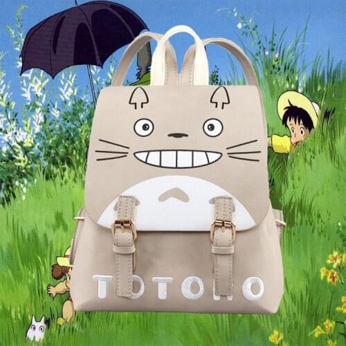 Anime One Piece Chopper Natsume Yuujinchou Cartoon Women PU School Bag Girls Fashion Travel Shoulder Bags Cute Totoro Backpack
