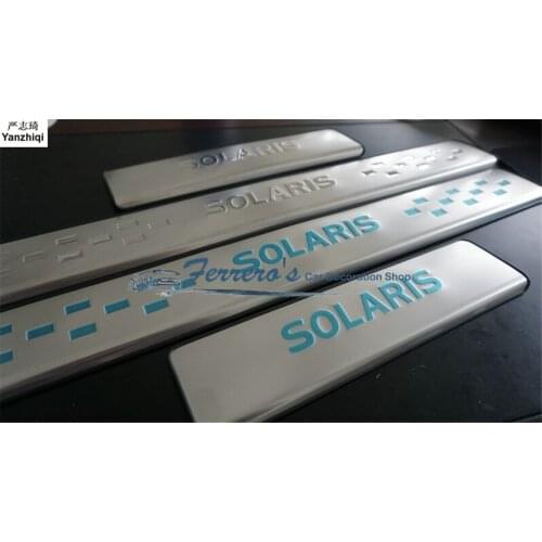 FREE SHIPPING for 2011 - 2014 hyundai solaris sedan hatchback stainless steel door sill strip welcome pedal car accessories