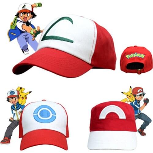 Baseball Cap Anime Pocket Monster Cosplay Costumes Accessories Pokemon Hats Cap Adult Kids Cosplay Hat Pocket Monster Wholesale