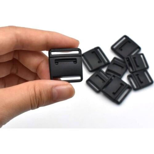 Side Release Buckle Plastic Clip Adjustment Buckle Bag Buckle Dual Adjustable Heavy-Duty Buckle For Waist Pack Dog Collar Black