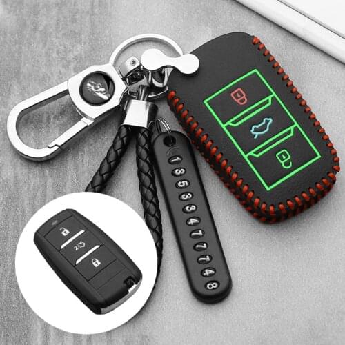 Car Key Case Soft leather Remote Fob Shell Cover Keychain For Changan Eado CS35 CS75 Oushang A600 A800 Car Accessories