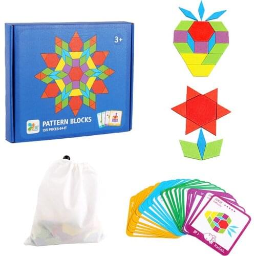 Wooden Jigsaw Puzzle For Children Kids Tangram Jigsaw Puzzle Wood Montessori Educational Toys For Children Learning Toys 155 pcs