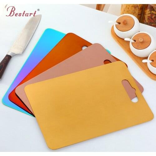 1PC Chopping Board Stainless Steel Kitchen Utensil Slicer Cutting Board Vegetable Fruits Meats Shopping Blocks