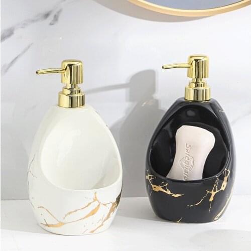 Marble Texture Ceramics Soap Dispenser Hand Sanitizer Bottle Detergent Bottle For Kitchen Bathroom Accessories Ceramic Lotion Bo