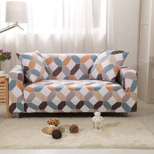 Elastic Sofa Cover Slipcover Plant Flower Pattern Polyester Fiber 1/2/3/4 Seater Cover Simple Living Room Sofa Cover