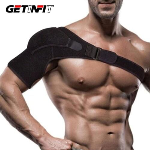 Getinfit Shoulder Bandage Protector Brace Joint Pain Injury Shoulder Support Strap Training Equipment Adjustable Left/Right