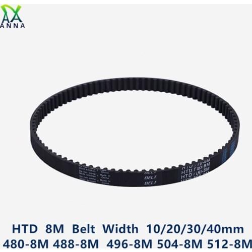 HTD 8M synchronous belt C=480/488/496/504/512 width 20/30/40mm Teeth 60 61 62 63 64 HTD8M Timing Belt 480-8M 496-8M 512-8M