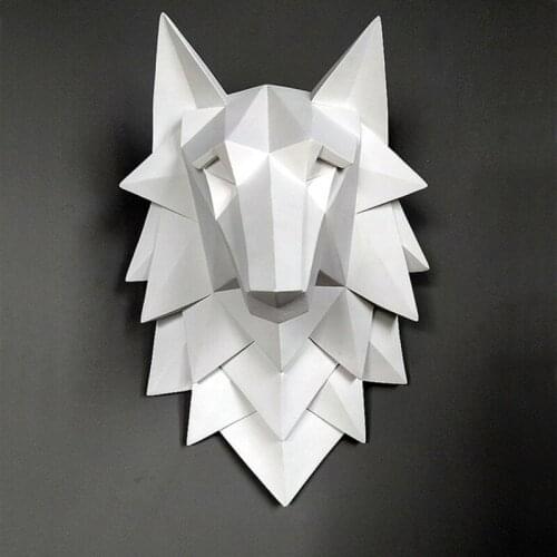 HANDMADE RESIN ART STATUE 3D ABSTRACT WOLF HEAD DECORATION ACCESSORIES SCULPTURE WEDDING CHRISMAS WALL DECOR CRAFT ARTWARE A661