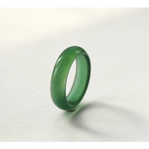 Natural green agate ring for men women with texture handmade brand jadeite jade rings jade jewelry natural stone jade