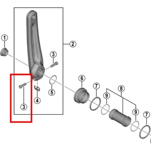 SHIMANO Left Crank Clamp Bolt with Washer Y1GS21000 Y1E512000 Y1E512100 Y1GS00030 Y1KS98030