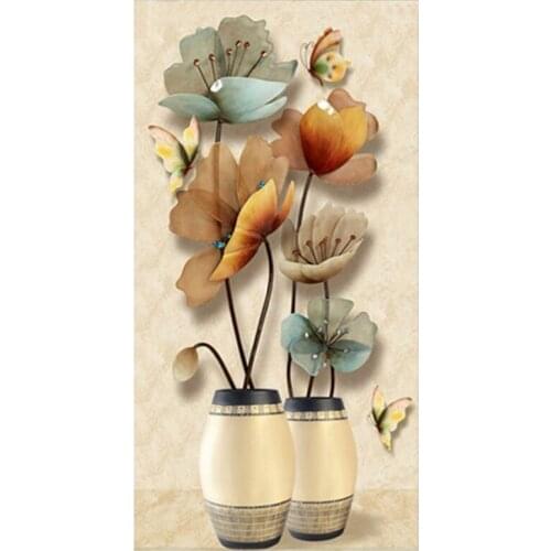 5D DIY Diamond Painting Kit for Adults Flower Vase Full Drill Art Crystal Rhinestone Embroidery Cross Stitch Home Wall Decor