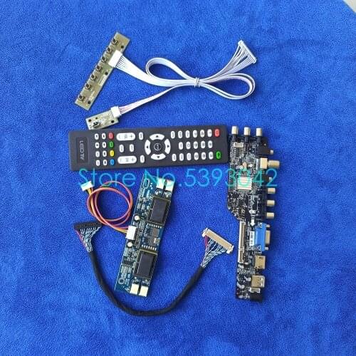 LCD controller board kit 30 Pin LVDS USB VGA AV signal digital DVB-T 4CCFL For M190E1/M190E2/M190E3/M190E5 matrix 1280*1024