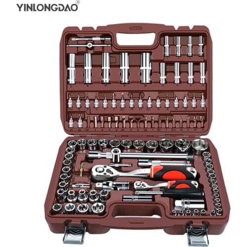 YINLONGDAO 108PC Tool Set for Car Repair Tools Mechanic Tool Set Matte Plating Sockets Set Ratchet Spanners Wrench