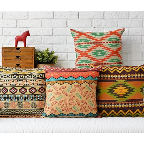 Kilim Geometric Linen Cotton Pillow Cover Home Decor Boho Cushion Cover Decorative Throw Pillows Pillowcase Wedding Gift