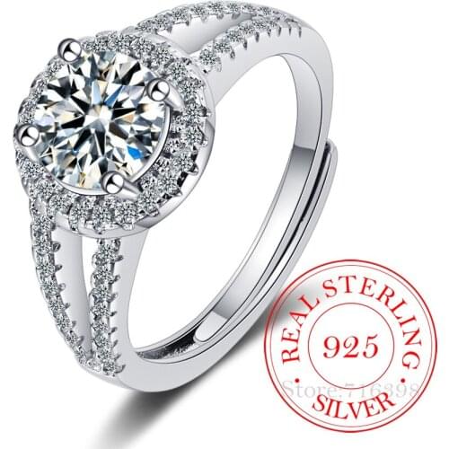 Promise 925 Sterling Silver Classic Wedding Ring AAA+ Cubic Zirconia Rings for Women Bridesmaid Jewelry Charms Princess Bijoux