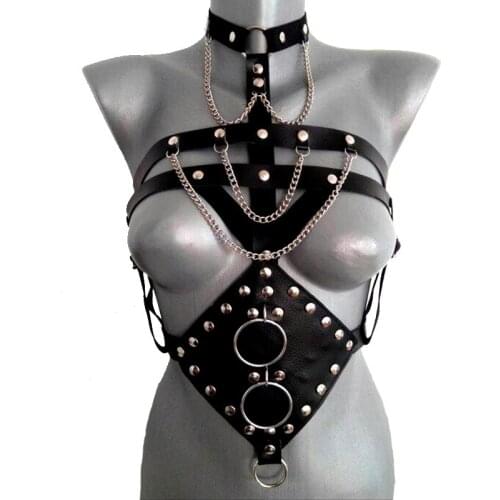 Womens Harness Bra Body Bondage Seks Punk Leather Harness Adults Chest Suspender Straps Erotic Sexy Lingerie Accessories