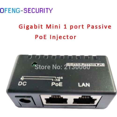 Professinal POE Injector gigabit PoE Power supply Mini 1port Passive Gigabit POE DC RJ-45 Injector For IP Camera LAN Network