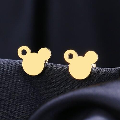 Stainless Steel Earrings Cartoon Mouse Fashion Stud Earrings Classic Simple Earrings For Women 2021 Jewelry Wedding Party Gifts