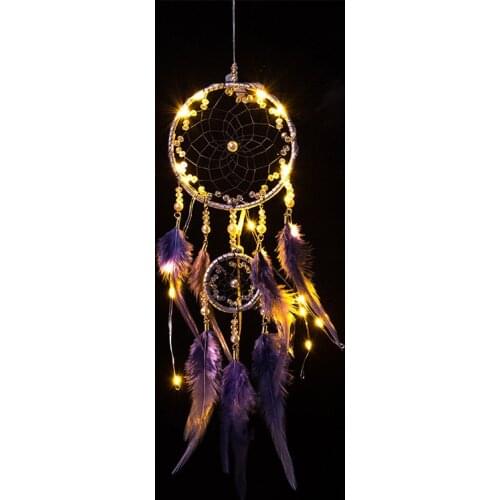 Light Gray Dream Catching Net Indian Feather Hanging Art Gift Creative Gift Room Decoration Accessories Nordic Dream Catcher