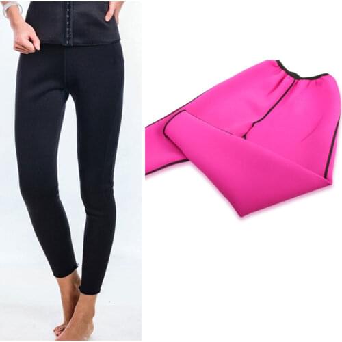 Women Neoprene Sauna Slimming Pants Weight Loss Hot Thermo Sweat Body Shaper Capri for Fat Burner Leggings Pink