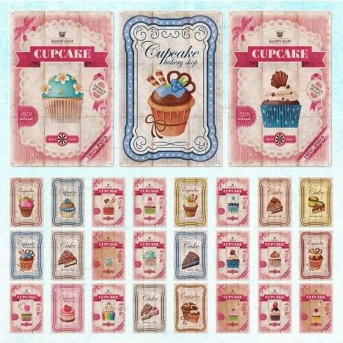 Cupcake Bakery Tin Sign Plate Iron Plate Painting Plaque Restaurant Bar Pub Outdoor Kitchen Cafe Shop Party Home Decoration